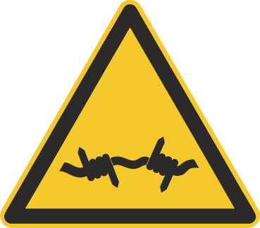 Warnschild "Warnung vor Stacheldraht"